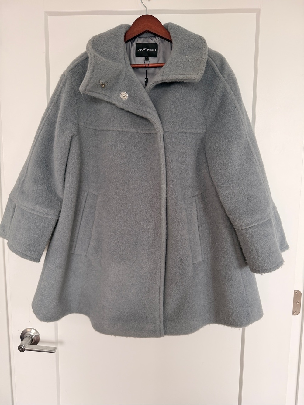 Emporio Armani Light Gray Teddy Coat